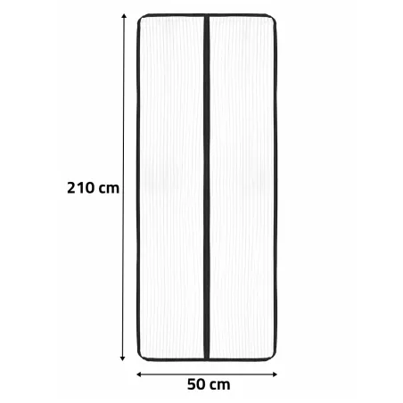Moustiquaire magnétique noire 210x50cm - 2 portes 9 aimants