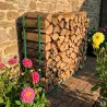 Support bois métallique 120x90x20 cm - Range bûches extérieur