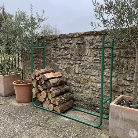 Support bois métallique 120x90x20 cm - Range bûches extérieur