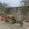 Support bois métallique 120x90x20 cm - Range bûches extérieur