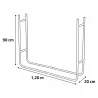 Support bois métallique 120x90x20 cm - Range bûches extérieur