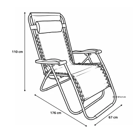Fauteuil relax acier 5 positions - Confort extérieur