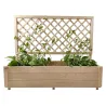 Carré potager en sapin avec treillis 98x34x104 cm - Jardin