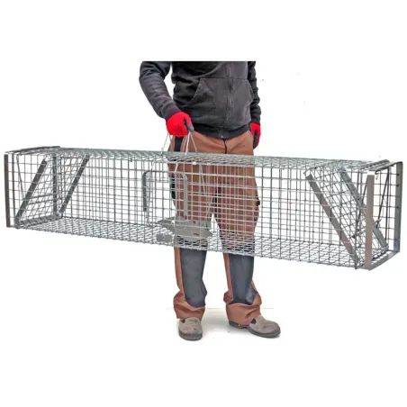 Cage-piège Hardy 3 ressorts 60° - 2 entrées 150x34x34 cm