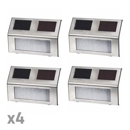 4 lampes solaires LED inox – Éclairage jardin éco-responsable