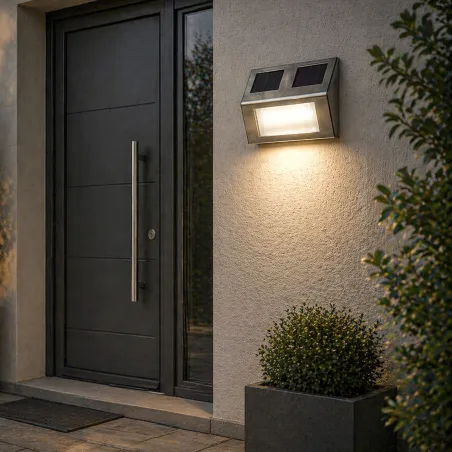 4 lampes solaires LED inox – Éclairage jardin éco-responsable