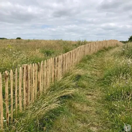 Clôture en châtaignier naturel 10m x 1,2m - espacement 6-7cm