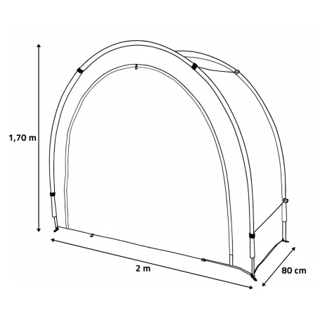Serre tunnel demi-lune 200x80x170cm - PE 130g/m²