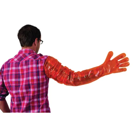 Gants vêlage jetables 90cm - Lot de 100 orange
