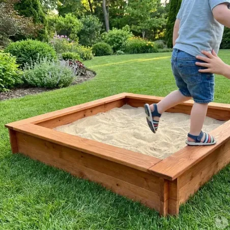 Bac à sable en bois 120x120 cm - Jeu extérieur enfants