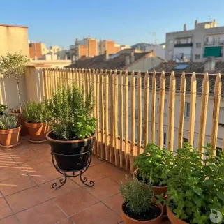 Clôture ganivelle en châtaignier PEFC - 5m x 1m - écart 6-7cm