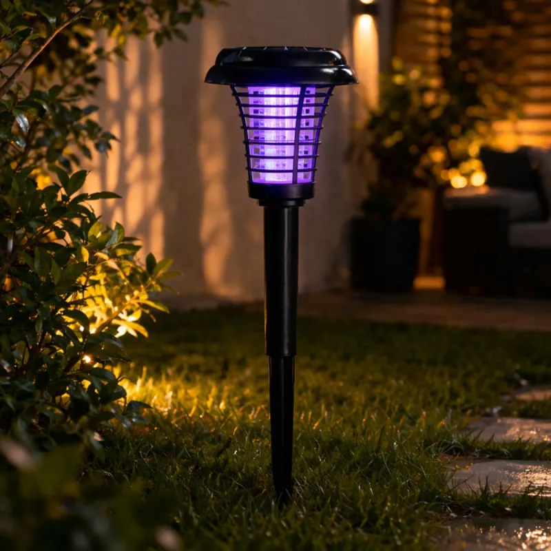 Lampe solaire LED anti-moustiques - Blanc - 6 à 8h d'autonomie