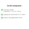 Kit clôture rigide 4m - Grillage galvanisé époxy 153cm