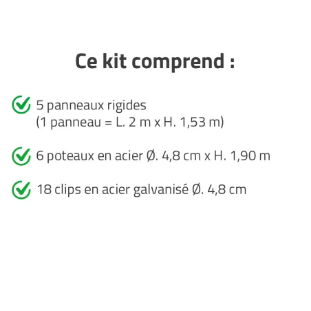 Clôture grillagée rigide 10m - 153cm - Galvanisée époxy