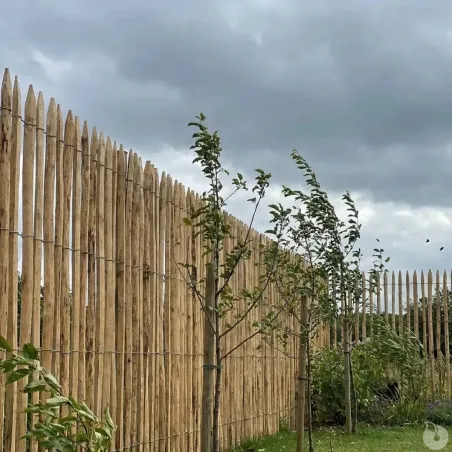 Clôture en châtaignier PEFC - 5m x 1,5m - Écart 6-7cm