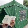 Tonnelle pliante 3x3 m acier vert avec parois latérales
