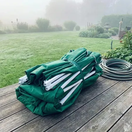 Tonnelle pliante 3x3 m acier vert avec parois latérales