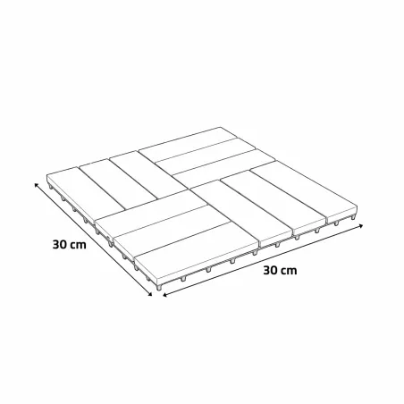 Dalles terrasse acacia 30x30 cm - Lot de 4 - Résistantes