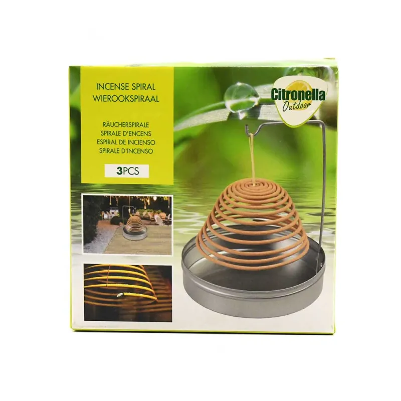 Spirales anti-moustiques 8h citronnelle - Pack 3 argentées