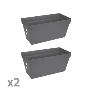 Lot de 2 jardinières Elho® 70 cm - Gris à réservoir
