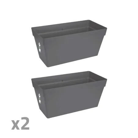 Lot de 2 jardinières Elho® 70 cm - Gris à réservoir