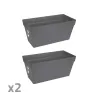Lot de 2 jardinières Elho® 70 cm - Gris à réservoir