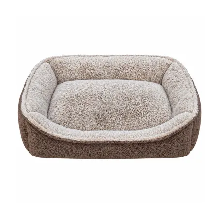 Coussin chien antidérapant 70x55cm - Marron & Beige confort