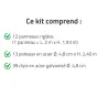Kit clôture rigide 24m - Grillage époxy 193cm - Maille 200x55mm