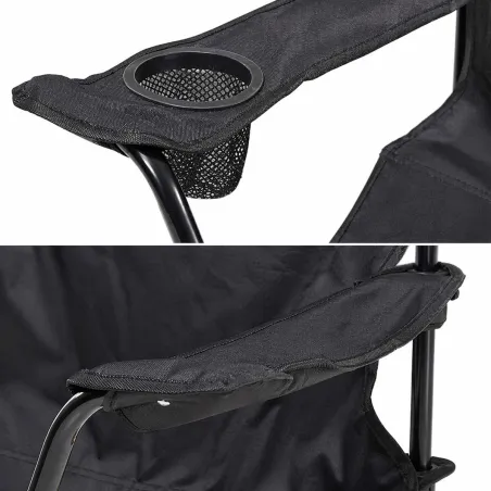 Chaise Easy C1 Pliable Noir - Acier & Polyester 600D
