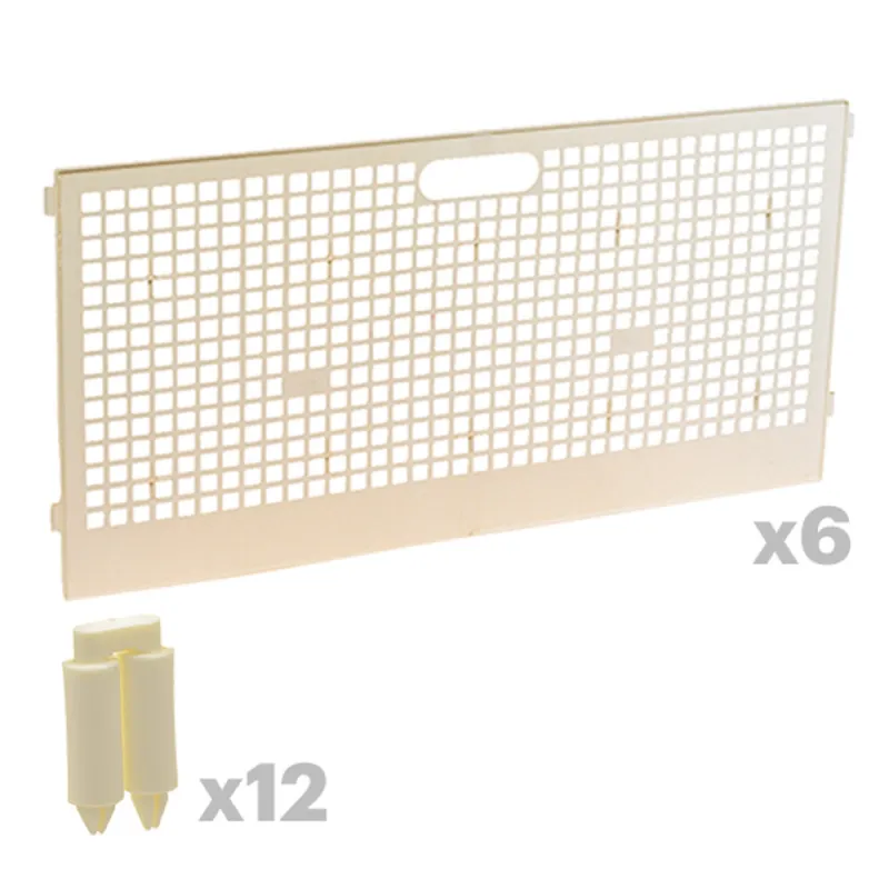 Parc modulable 6 panneaux + 12 charnières pour poussins