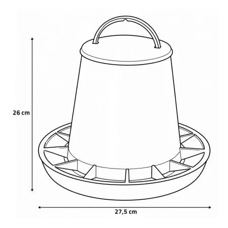 Mangeoire volailles anti-gaspi 3 kg en plastique robuste