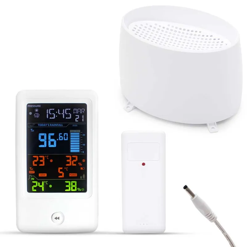 Station météo connectée avec pluviomètre - Écran couleur