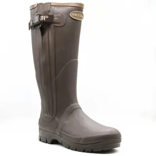 Bottes Rambouillet full zip marron 37-47 en caoutchouc