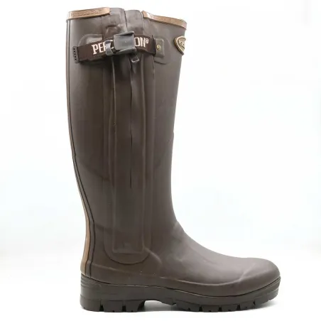 Bottes Rambouillet full zip marron 37-47 en caoutchouc