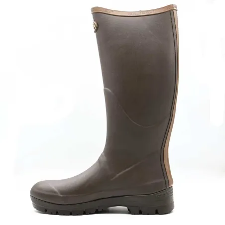 Bottes Rambouillet full zip marron 37-47 en caoutchouc