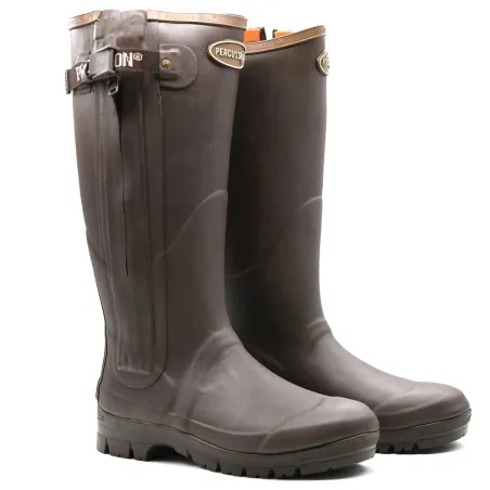 Bottes Rambouillet full zip marron 37-47 en caoutchouc