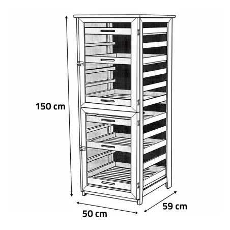 Garde-manger fruitier en hêtre 150 cm - 6 tiroirs
