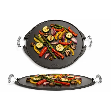 Plancha ronde réversible fonte émaillée Ø43cm - 6/8 pers