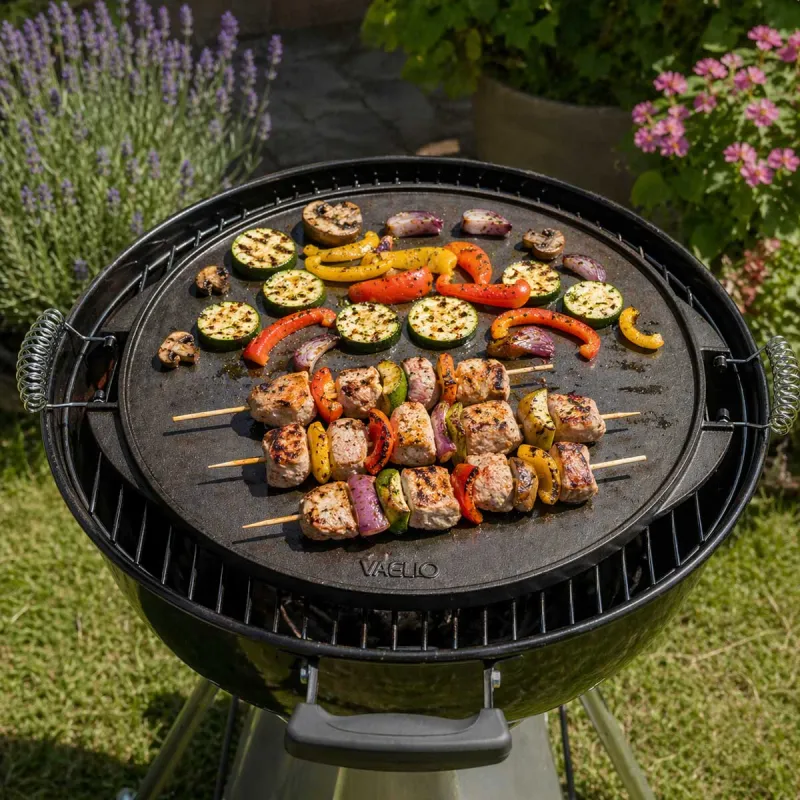 Plancha ronde réversible fonte émaillée Ø43cm - 6/8 pers