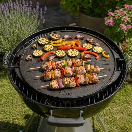 Plancha ronde réversible fonte émaillée Ø43cm - 6/8 pers