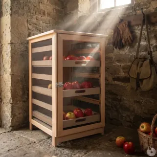 Garde-manger bois 50 cm pour fruits et légumes frais