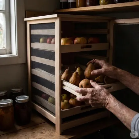 Garde-manger bois 50 cm pour fruits et légumes frais