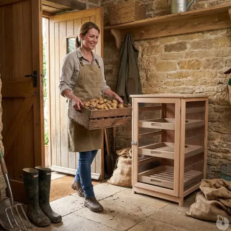 Garde-manger bois 50 cm pour fruits et légumes frais