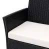 Salon jardin 4p résine tressée noir - détente extérieure