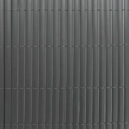 Canisse PVC occultante 1x5m gris - Fixations incluses