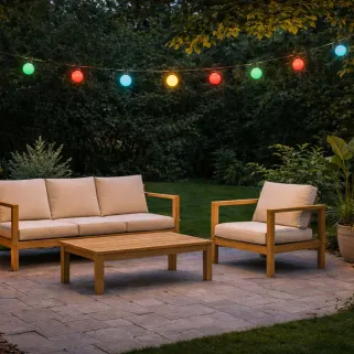 Guirlande LED 20 boules colorées - 14,5 m extérieur