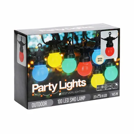 Guirlande LED 20 boules colorées - 14,5 m extérieur