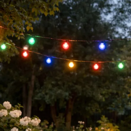 Guirlande LED 20 boules colorées - 14,5 m extérieur