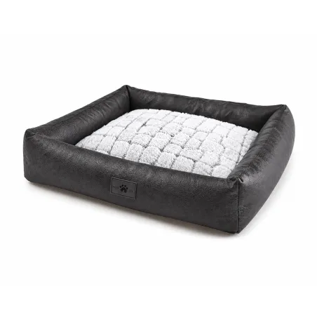 Coussin luxe effet croco pour chien - Noir/Blanc 63x48 cm
