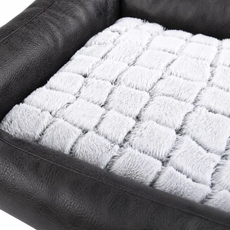 Coussin luxe effet croco pour chien - Noir/Blanc 63x48 cm